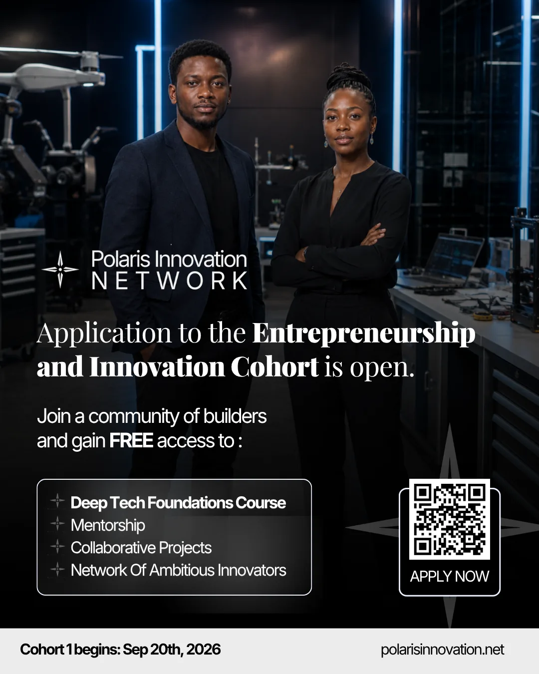 Applications to the Entrepreneurship and Innovation course are open, with free access to the Deep Tech Foundations Course, mentorship, collaborative projects, and a network of ambitious innovators